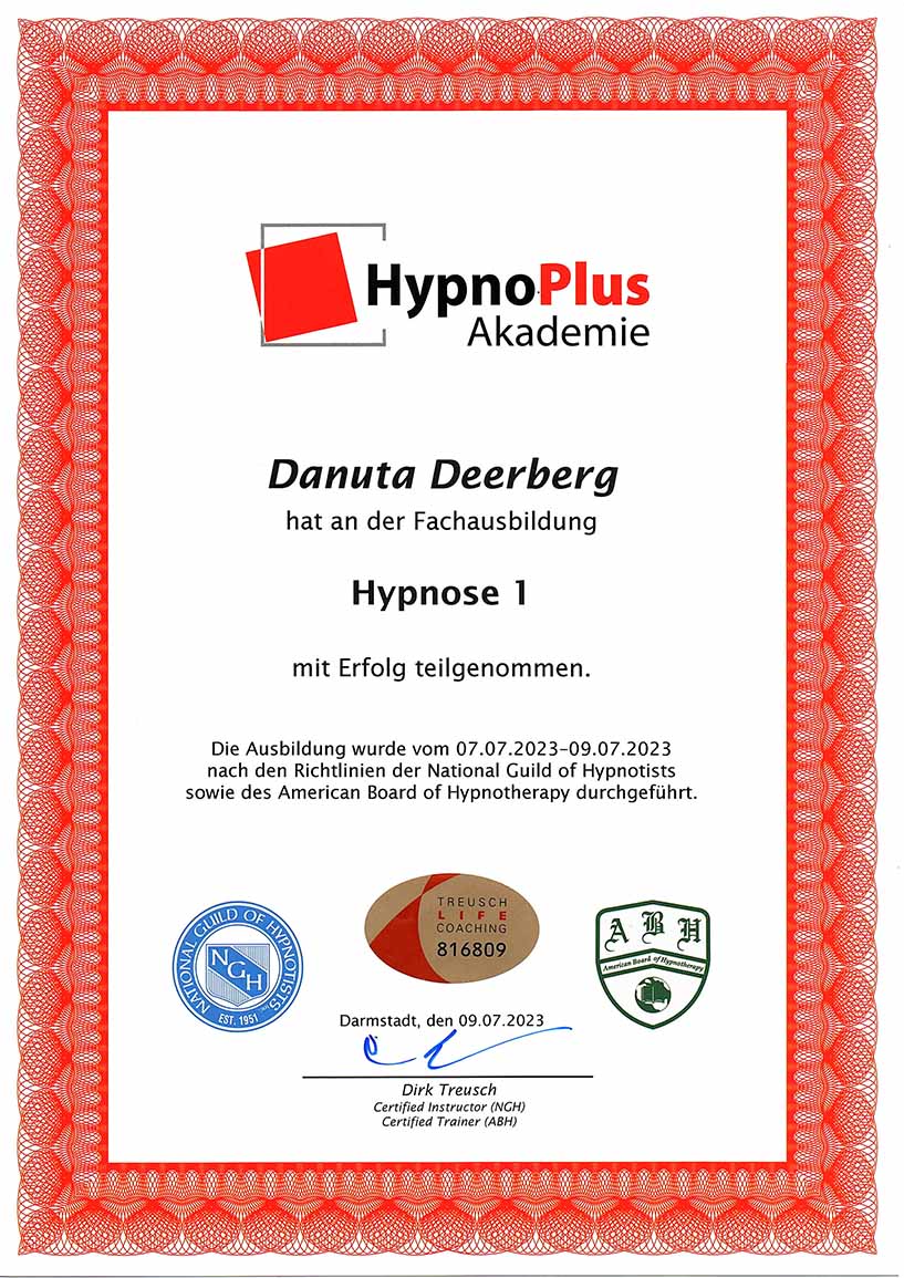 Zertifikat Hypnose 1